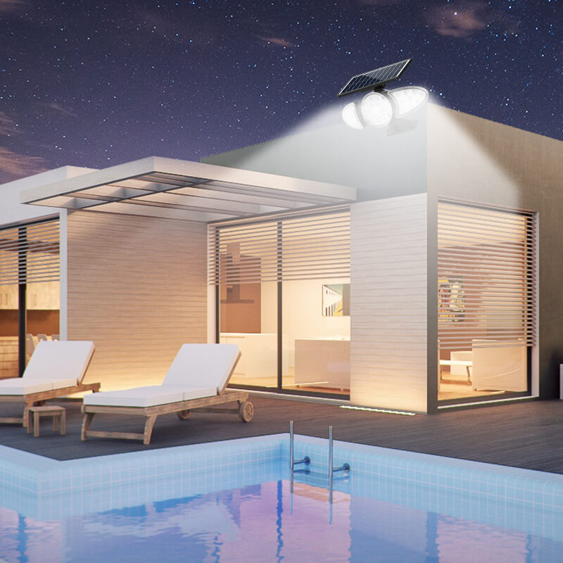 人体感应三面发光太阳能壁灯