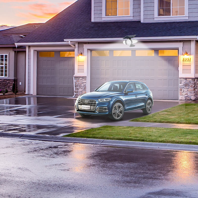 人体感应三面发光太阳能壁灯